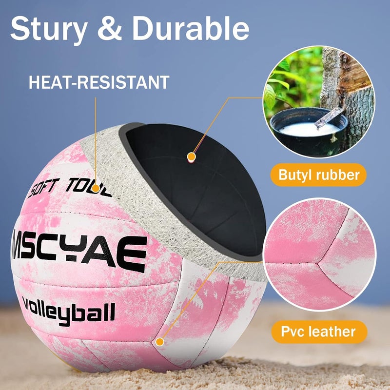 MSCYAE Volleyball Official Size 5,Soft Touch Volleyballs for Kids Youth Adults, Indoor Outdoor Volleyball for Beginners Backyard Park Beach Play Ball Games(Best Gift) - Image 4